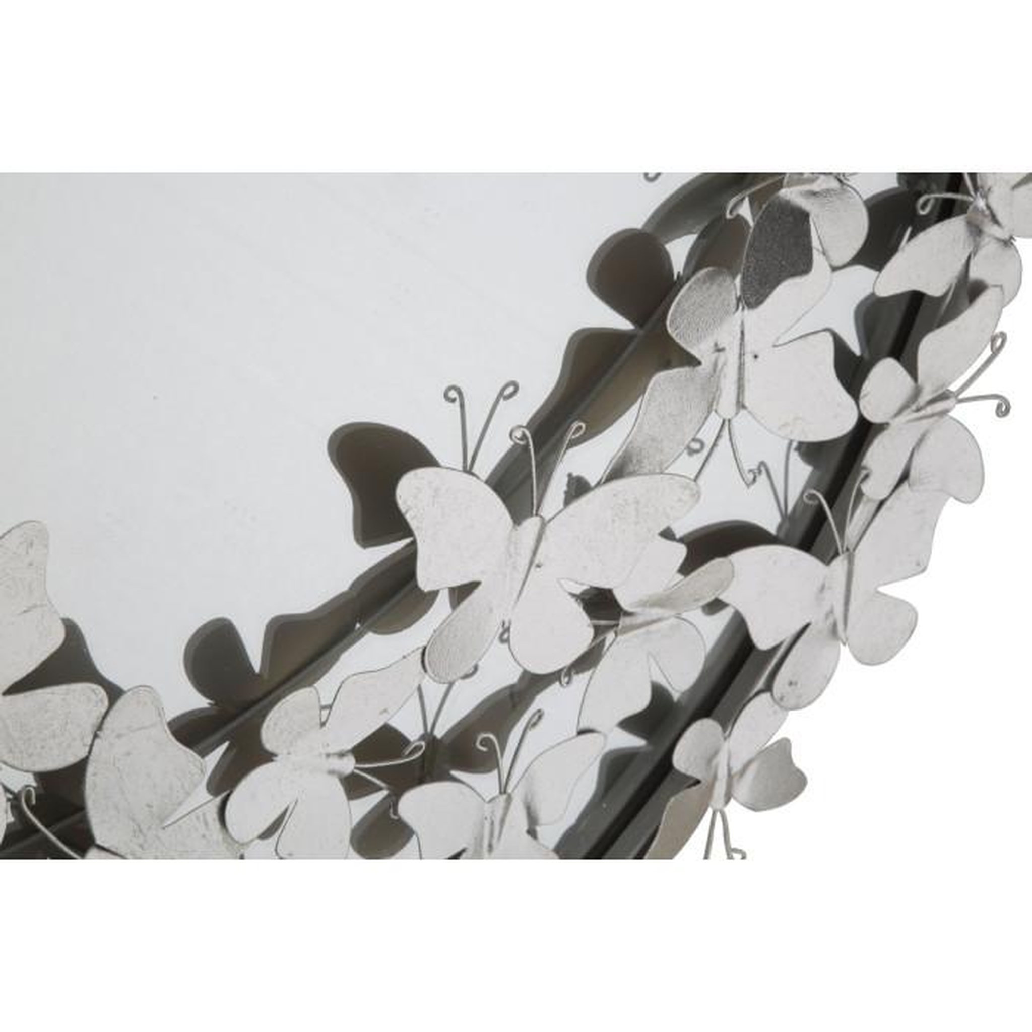 Voir la diapositive 2 : Paris Prix Miroir Mural Design  Butterfly  94cm Argent