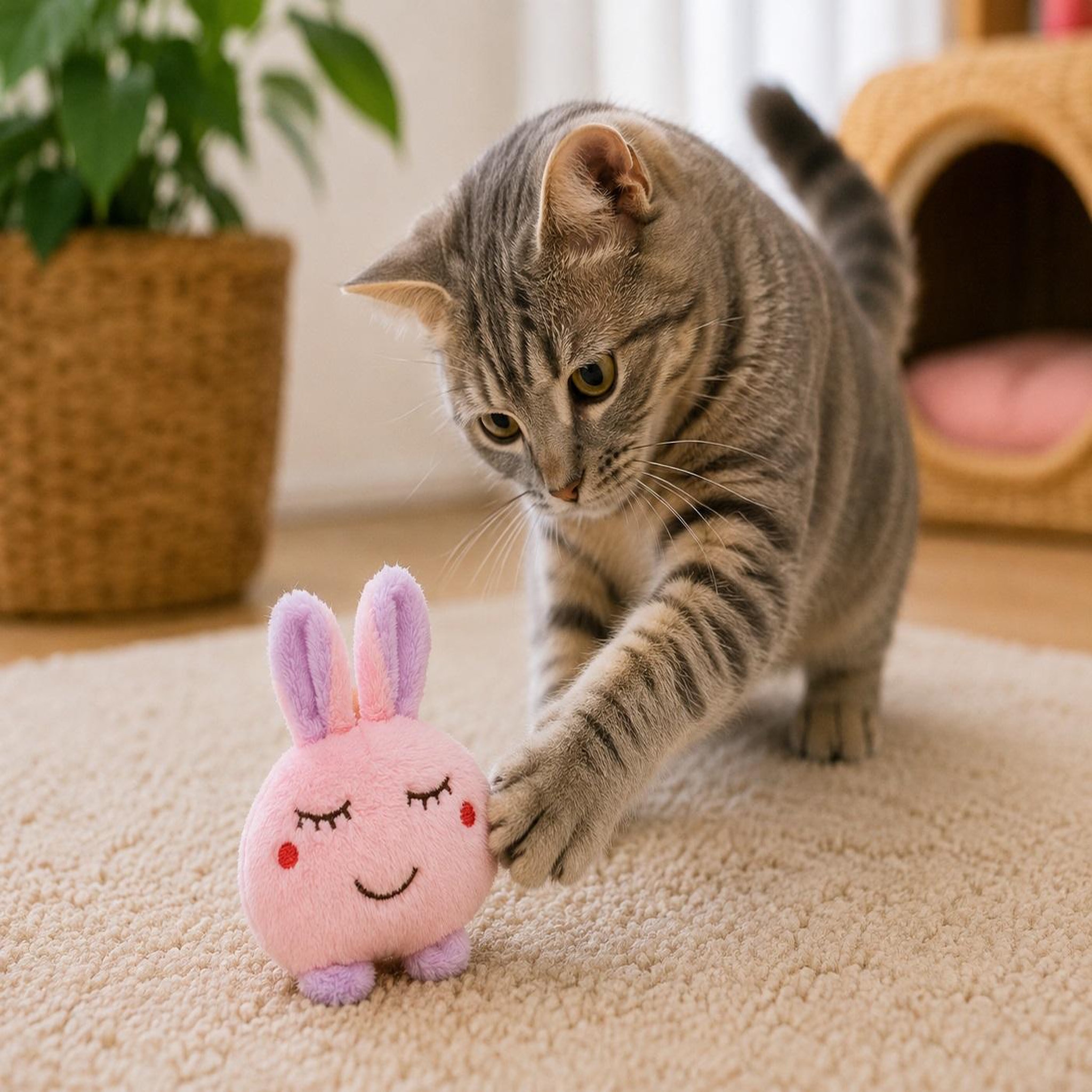 Voir la diapositive 2 : Eden Jouet pour chat oko lapin avec cataire et grelot