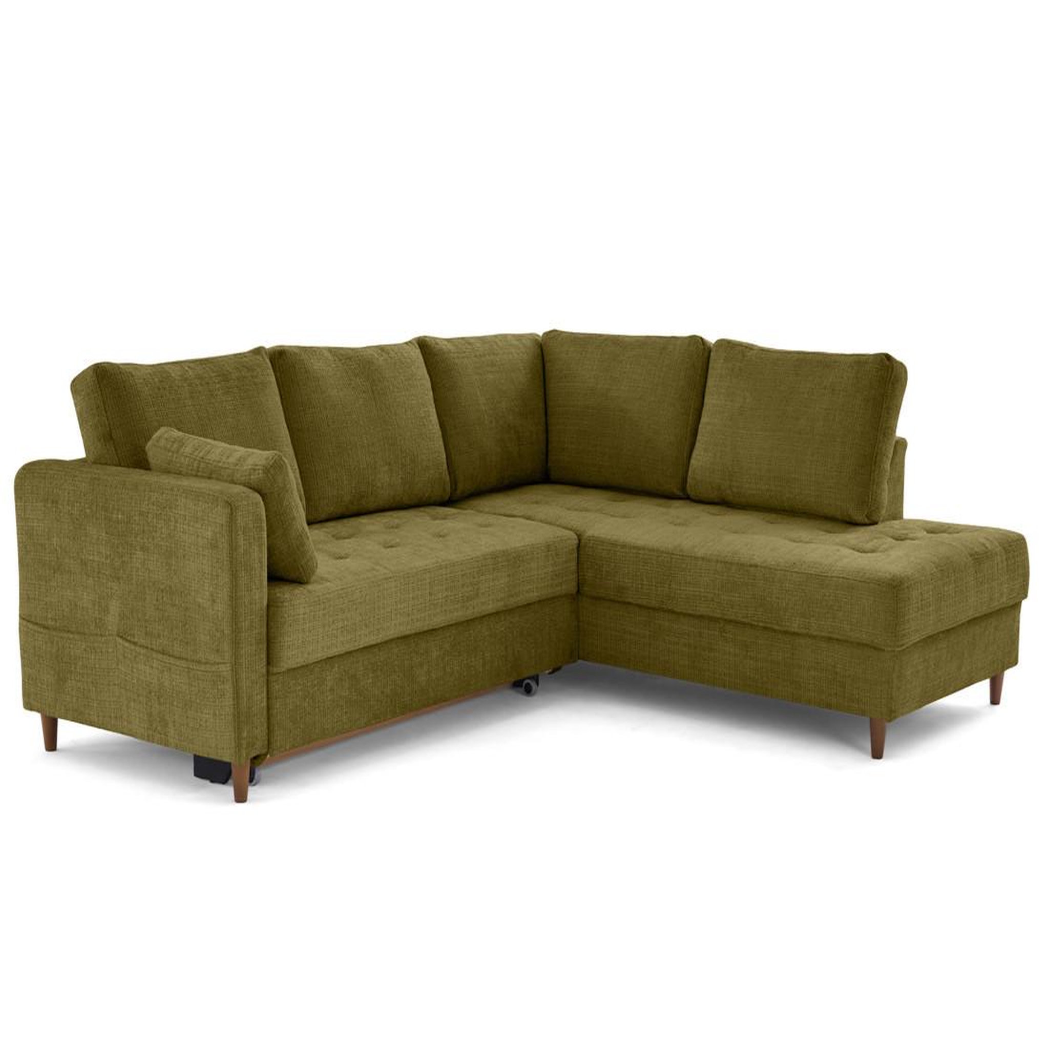 Voir la diapositive 3 : LISA DESIGN Anna - canapé d'angle droit 5 places convertible en velours texturé