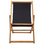 VIDAXL Chaise pliable de plage Bois d'eucalyptus et tissu Noir