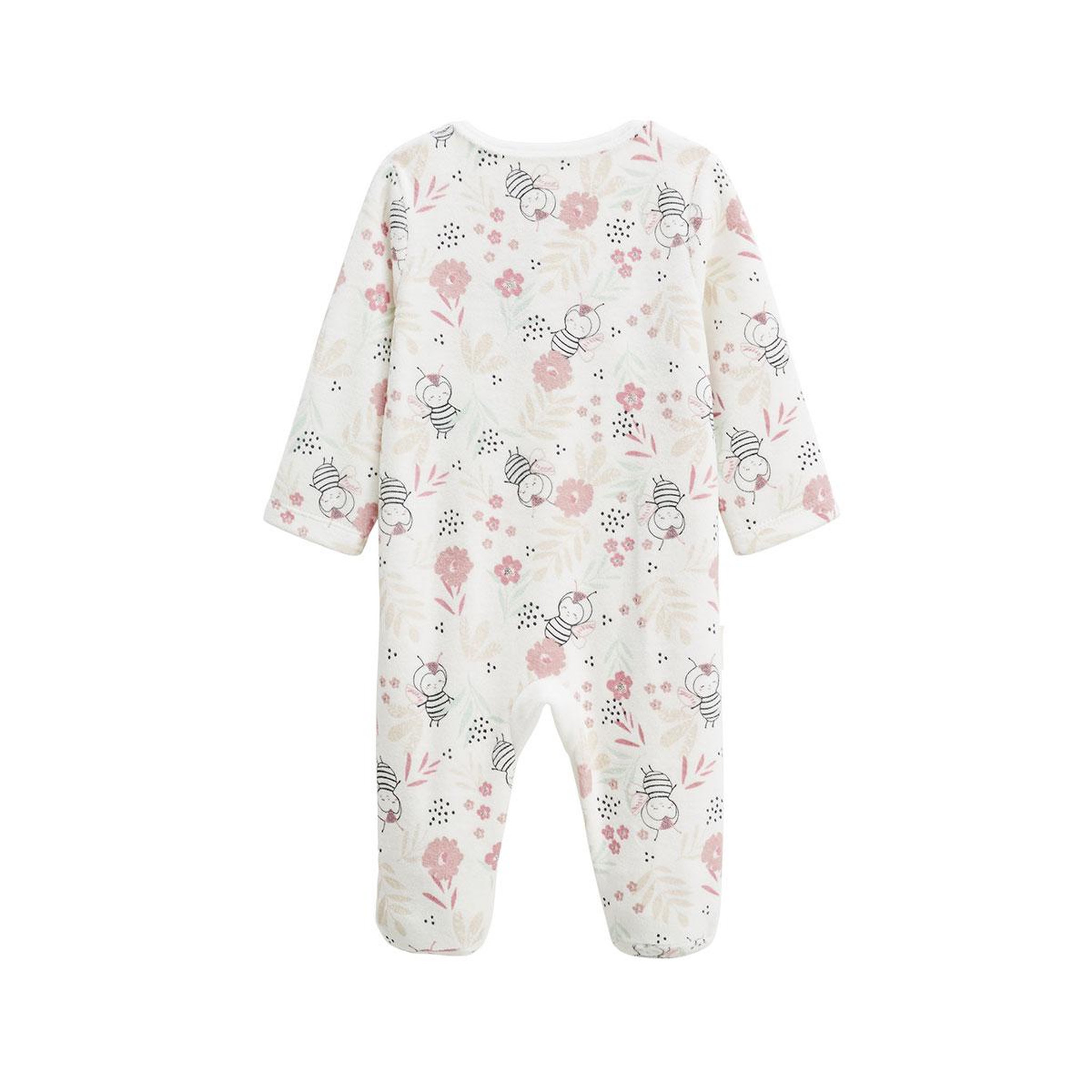 Voir la diapositive 2 : Petit Béguin Pyjama bébé en velours ouverture pont mya