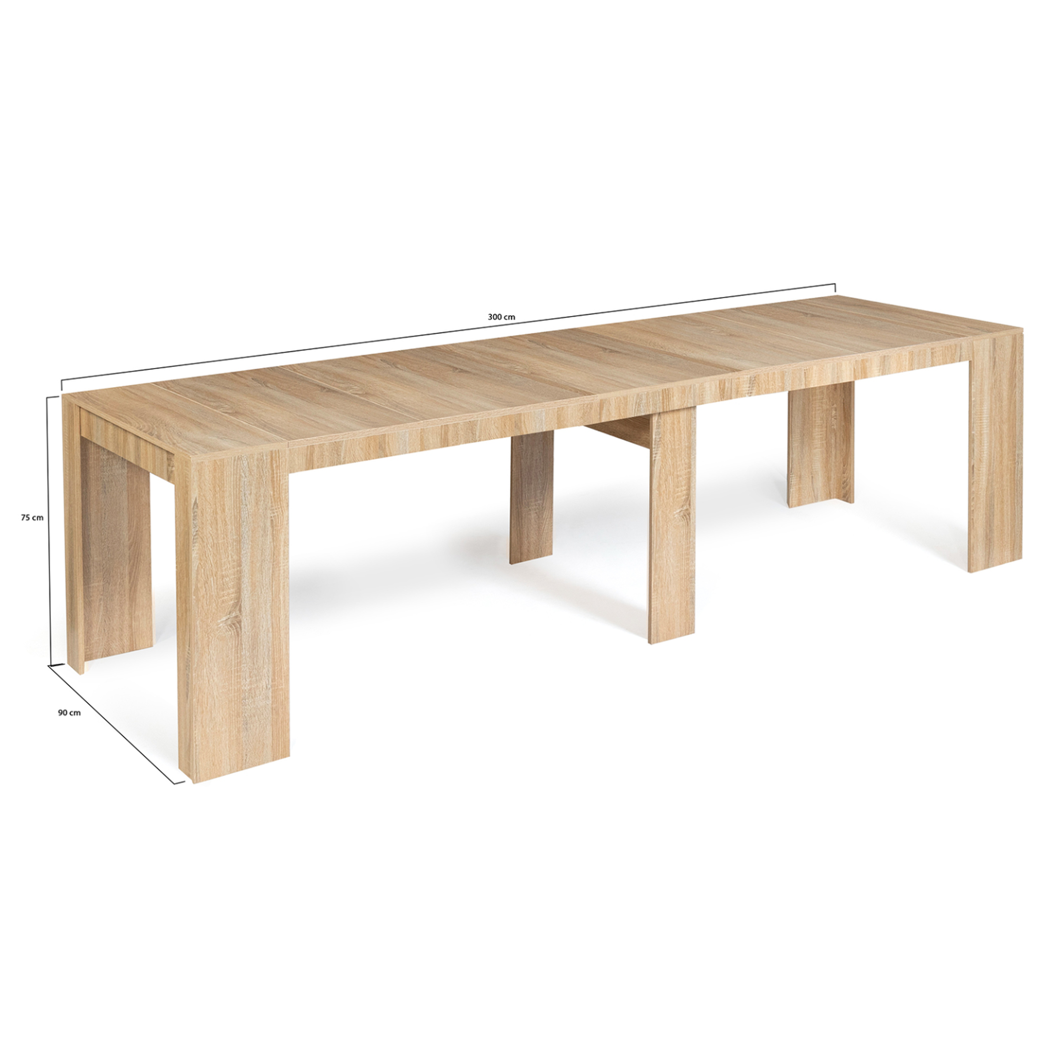 Voir la diapositive 6 : ID MARKET Table console extensible orlando 14 personnes 300 cm bois façon hêtre
