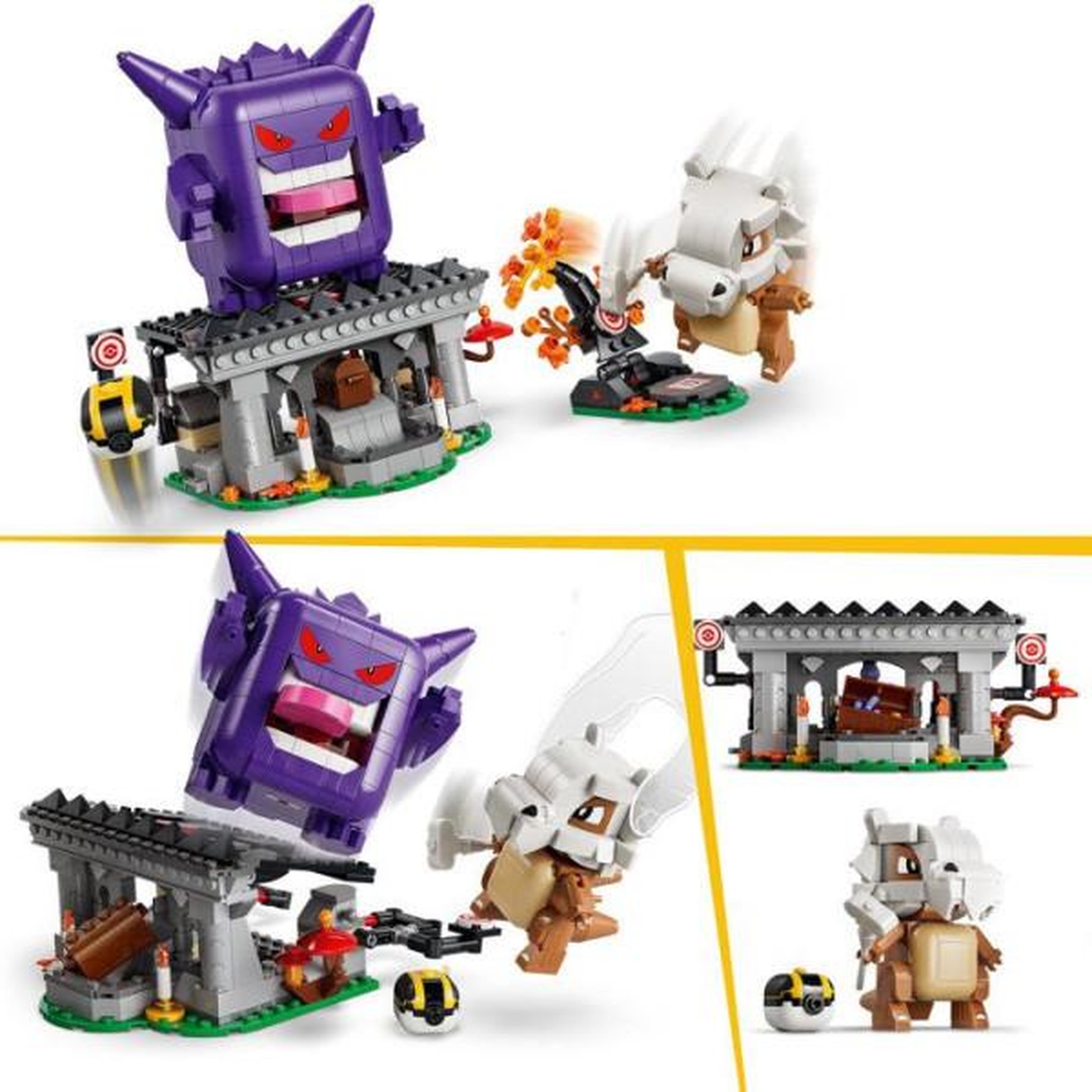Voir la diapositive 4 : LEGO LEGO Pokémon 72166 - Set de construction compatible SMART Play™ - Ectoplasma et Osselait, Effrayant Affrontement - Des 7 ans