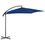 Voir la diapositive 1 : VIDAXL Parasol de jardin en porte-a-faux avec mat en acier azure