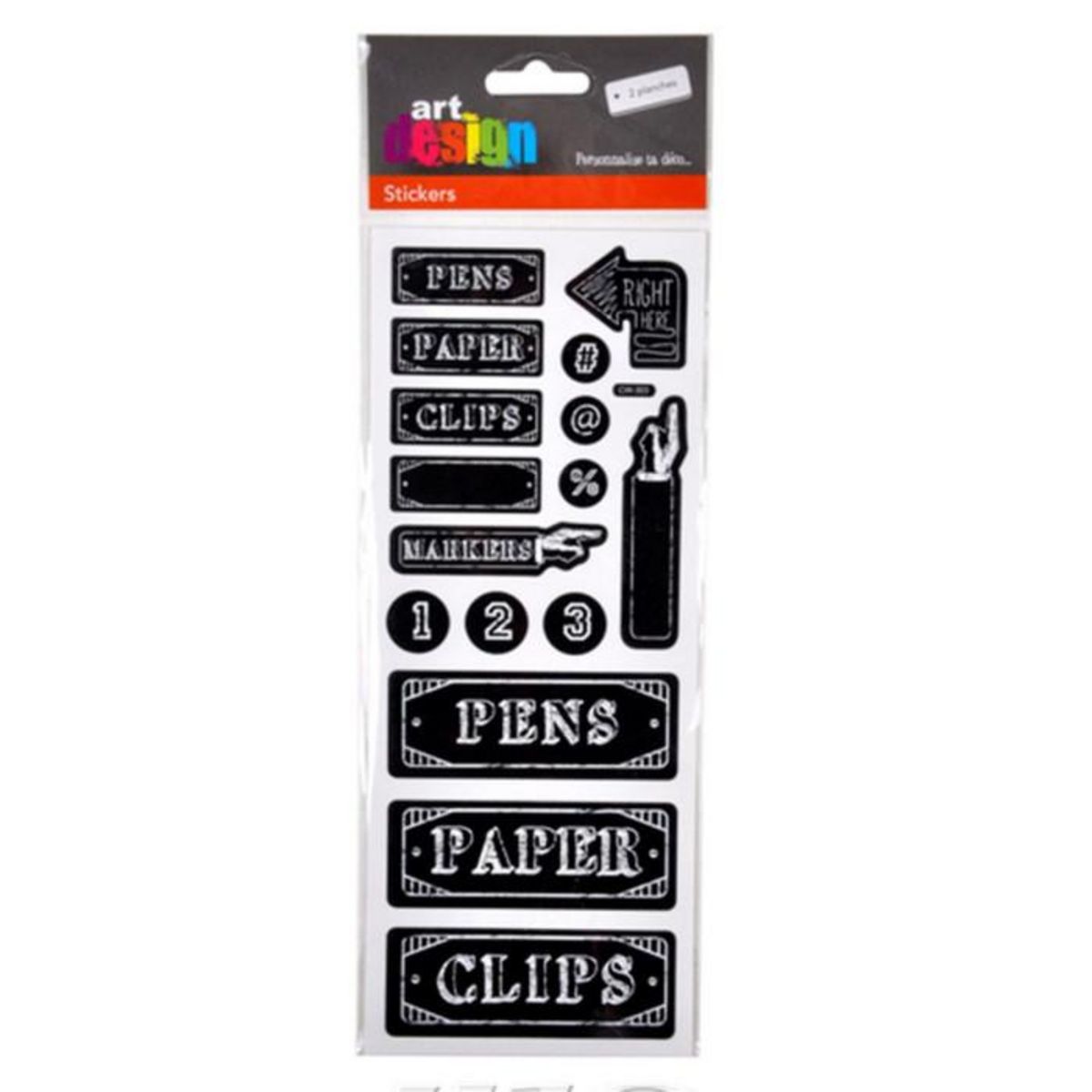 Paris Prix Stickers Ardoise  Bureau  10x25cm Noir