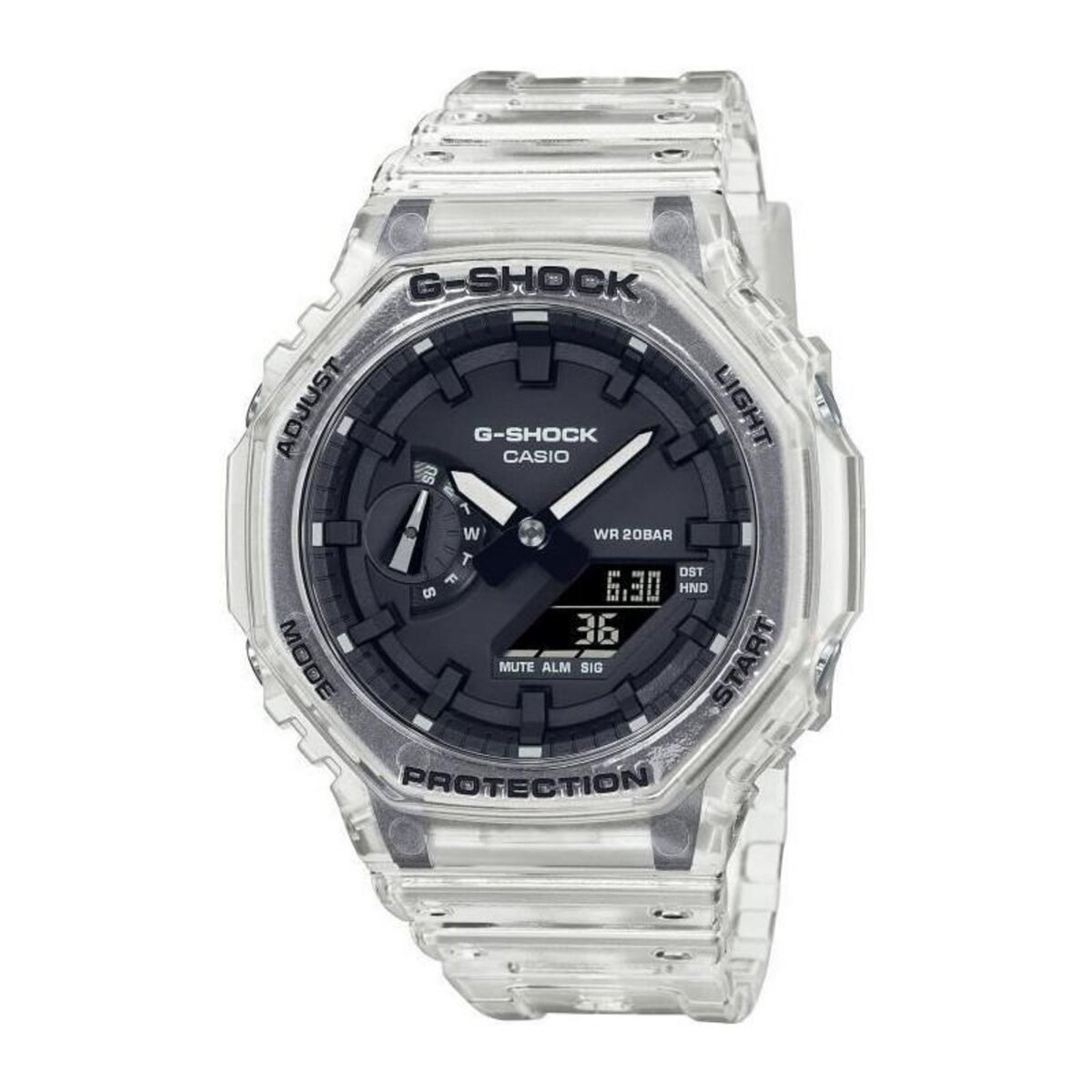 CASIO Montre G-SHOCK - CASIO - Resitante aux chocs - Multifonctions - Blanc transparent