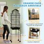 Voir la diapositive 4 : PAWHUT Cage à oiseaux design maison sur roulettes mangeoires perchoirs balançoire grande porte 8 trappes plateau déjection