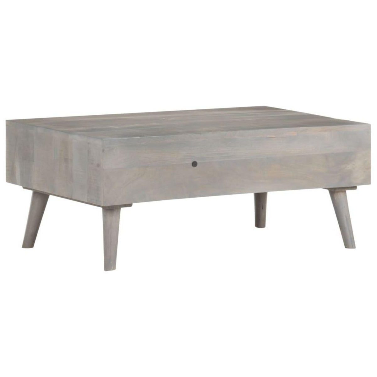 VIDAXL Table basse Gris 100x60x40 cm Bois massif de manguier brut