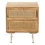 Voir la diapositive 2 : Paris Prix Table de Chevet en Bois  Weaving  55cm Naturel