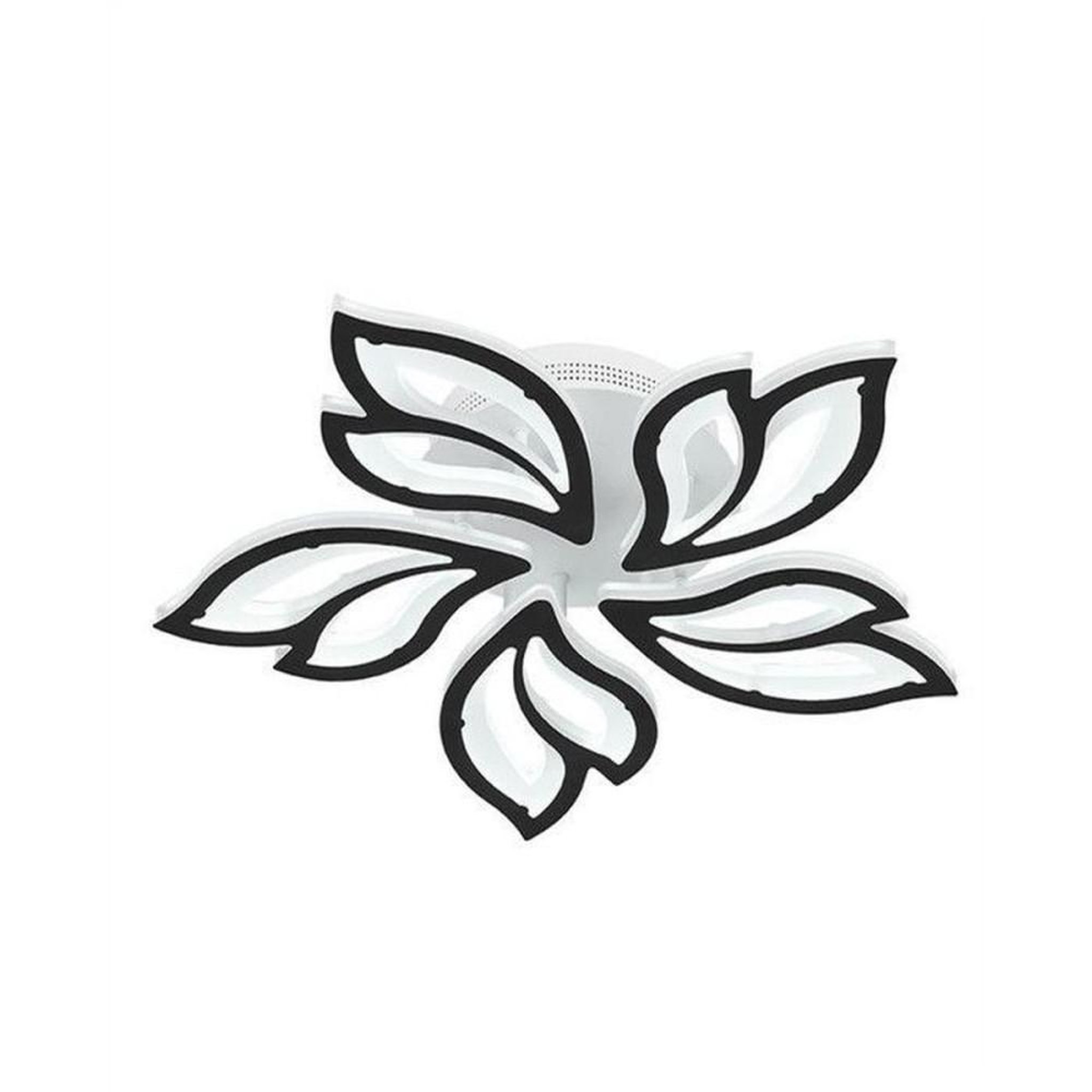 Lampe plafond LED à encastrer design floral ultra-plat 60 cm, diffuseur acrylique blanc laiteux, dimmable avec télécommande
