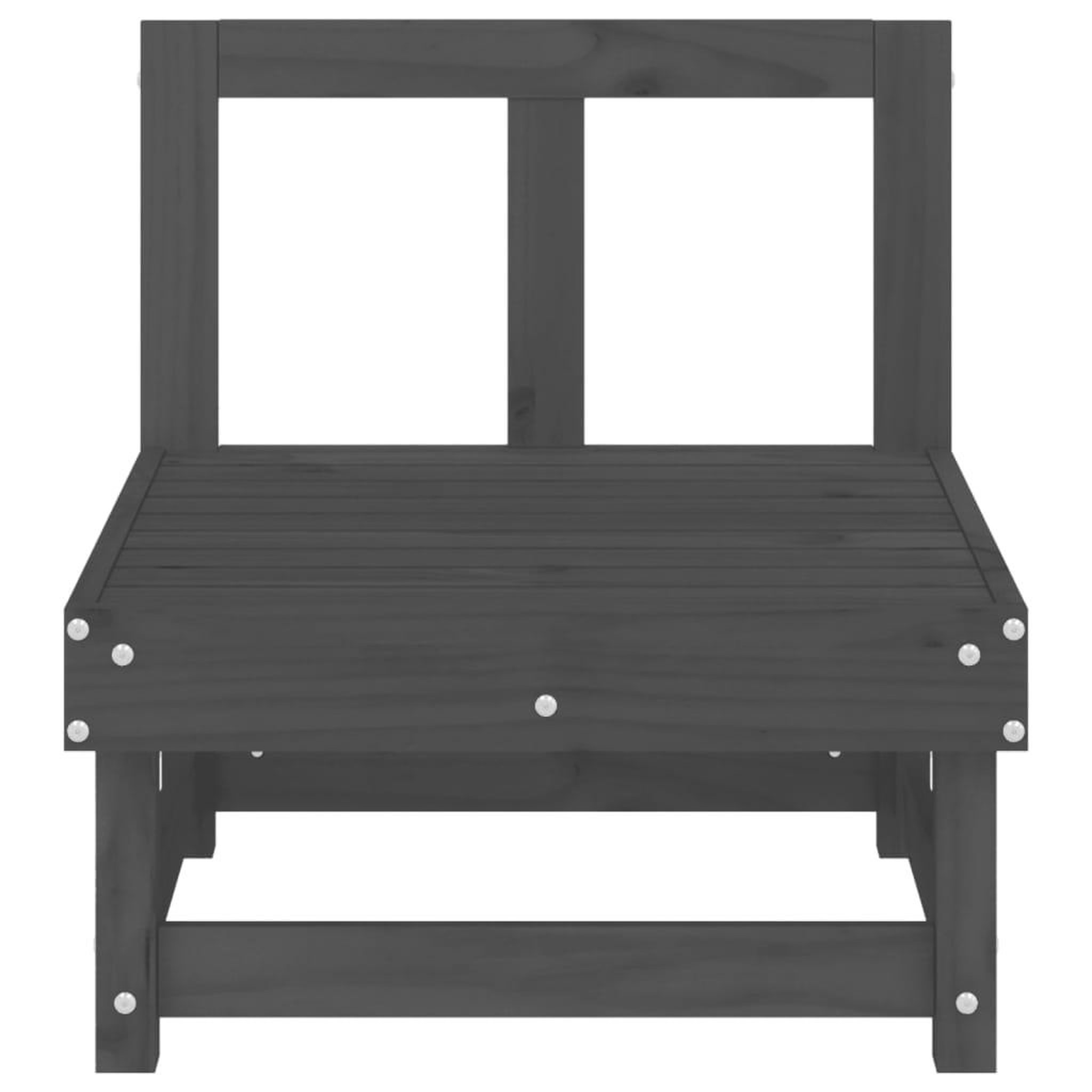 Voir la diapositive 4 : VIDAXL Canapes centraux de jardin 2 pcs gris bois de pin massif