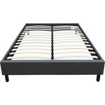 Habitat et Jardin Sommier  Andy  en tissu - 140 x 190cm - Gris anthracite