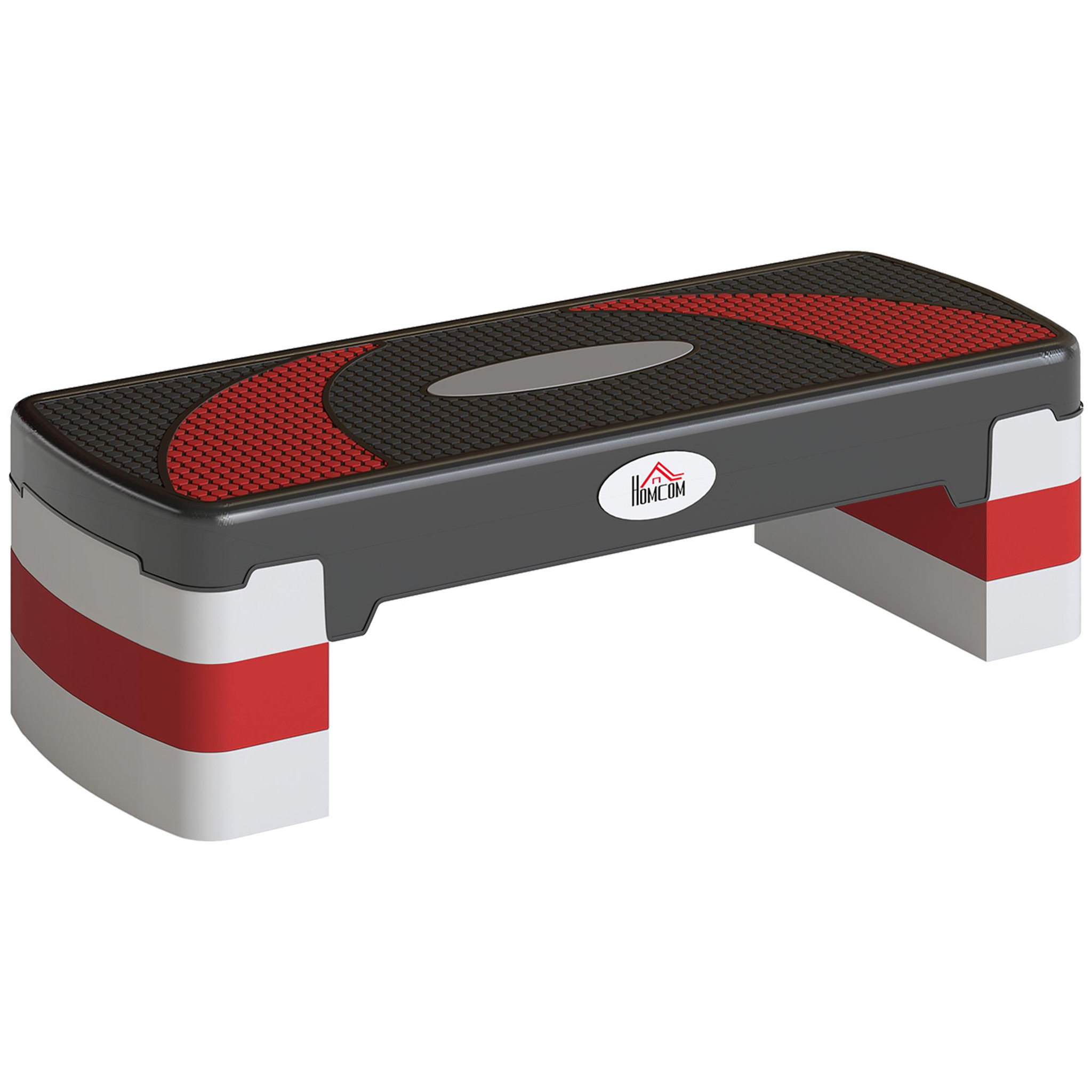 HOMCOM Stepper fitness aerobic - collaboration aosom.fr x ffhandball - hauteur reglable surface antiderapante - noir gris