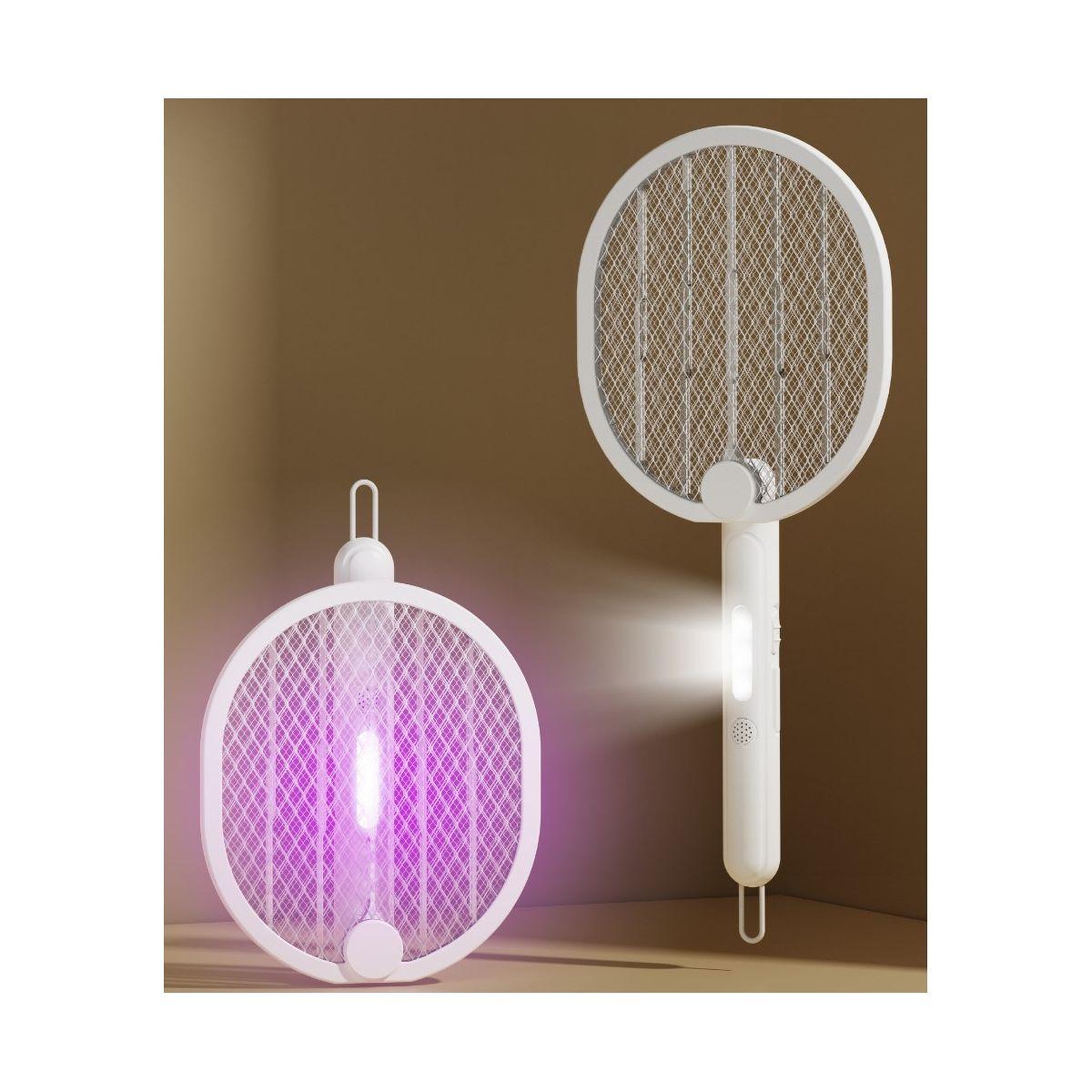 ZEROMOUSTIQUE Raquette à insectes Raquette anti moustique 3 en 1