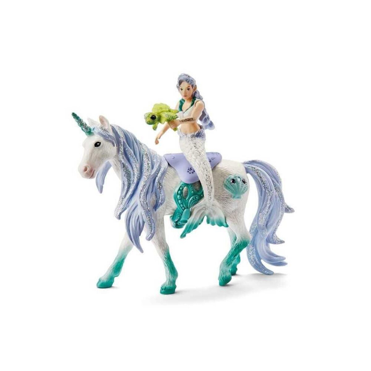 Schleich Figurine Sirene sur licorne de mer, Schleich 70594 Bayala, 4 pieces, Des 5 ans