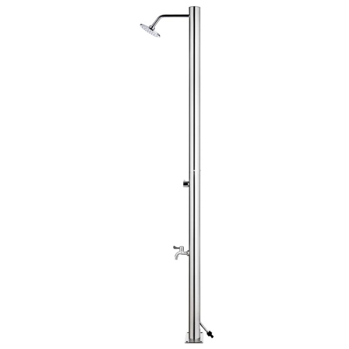 VIDAXL Douche de jardin avec base gris 220 cm Acier inoxydable