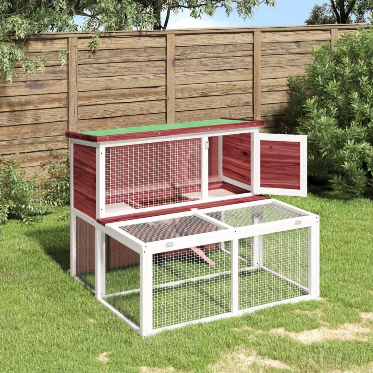 VIDAXL Clapier moka 102x90x84,5 cm bois de pin massif