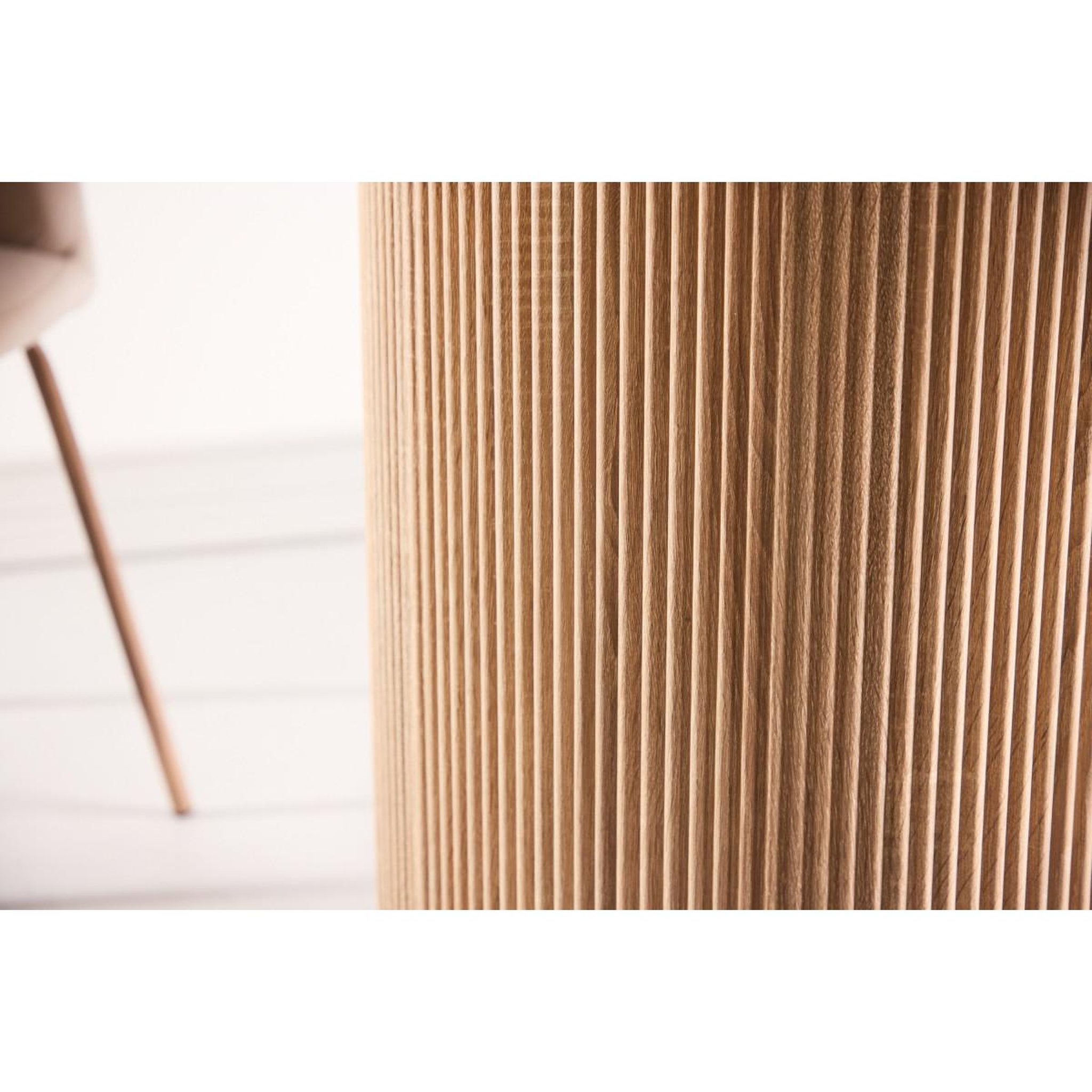 Voir la diapositive 3 : Paris Prix Table à manger en verre  haron  120cm blanc & naturel