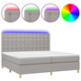 Voir la diapositive 2 : VIDAXL Sommier a lattes de lit matelas et LED Gris clair 200x200 cm