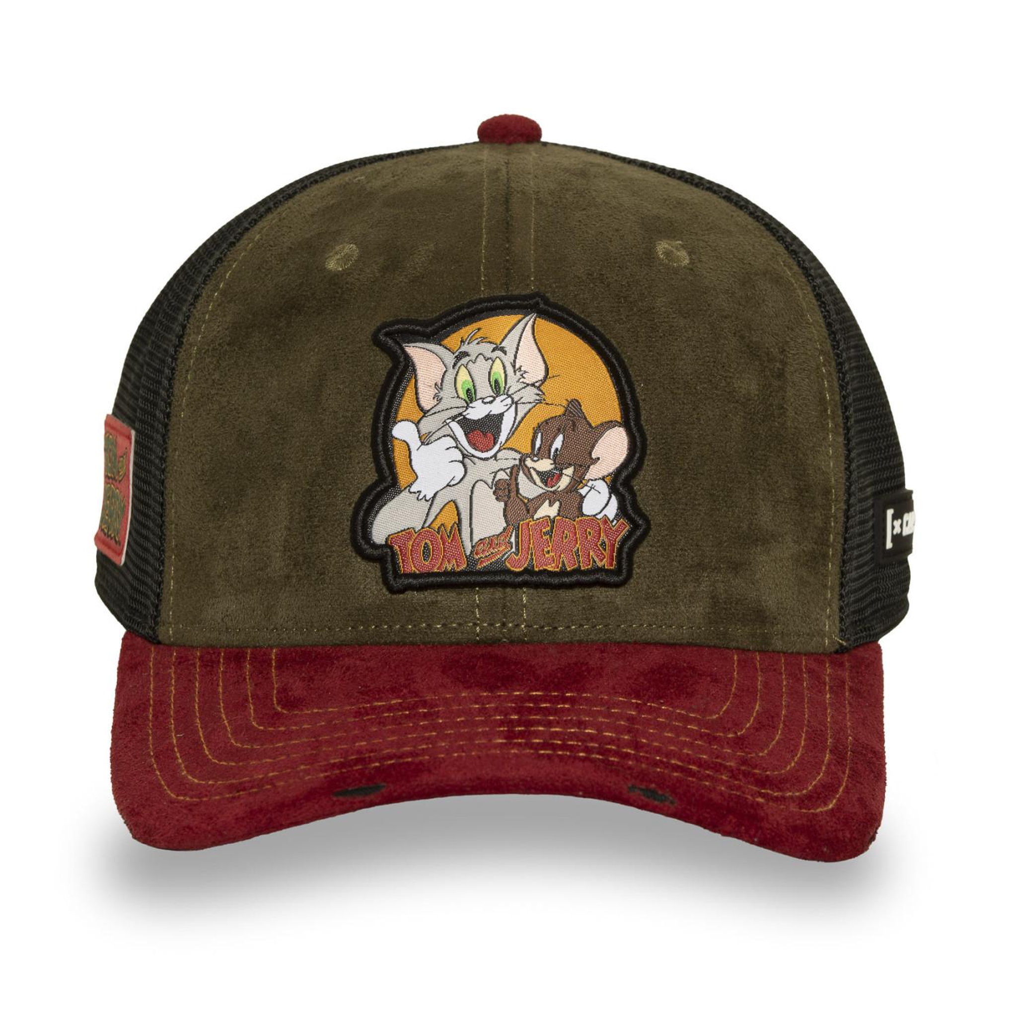 Voir la diapositive 2 : CAPSLAB Casquette semi curved avec filet et patch tom & jerry