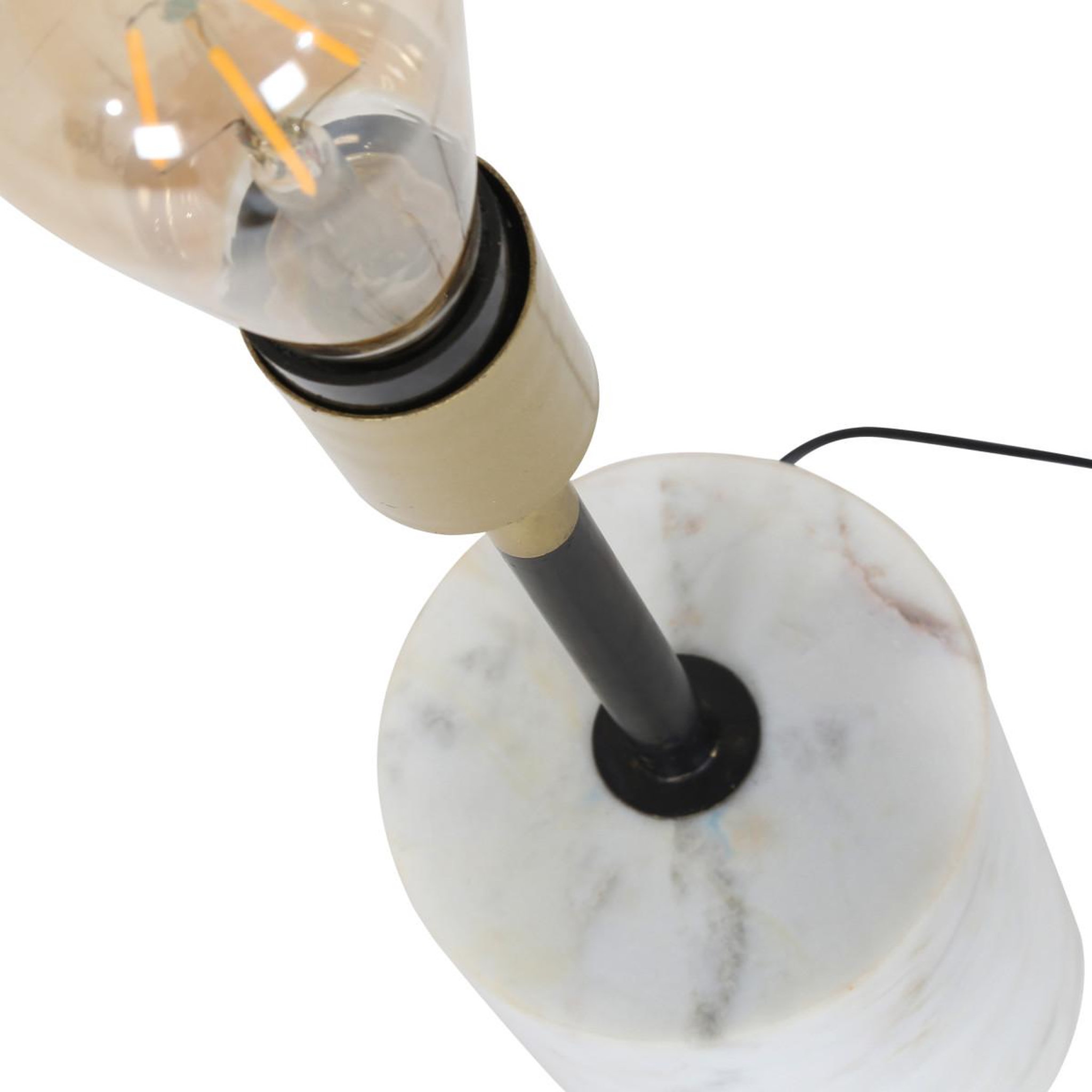 Voir la diapositive 3 : Paris Prix Lampe à Poser en Marbre  Caramia  40cm Blanc