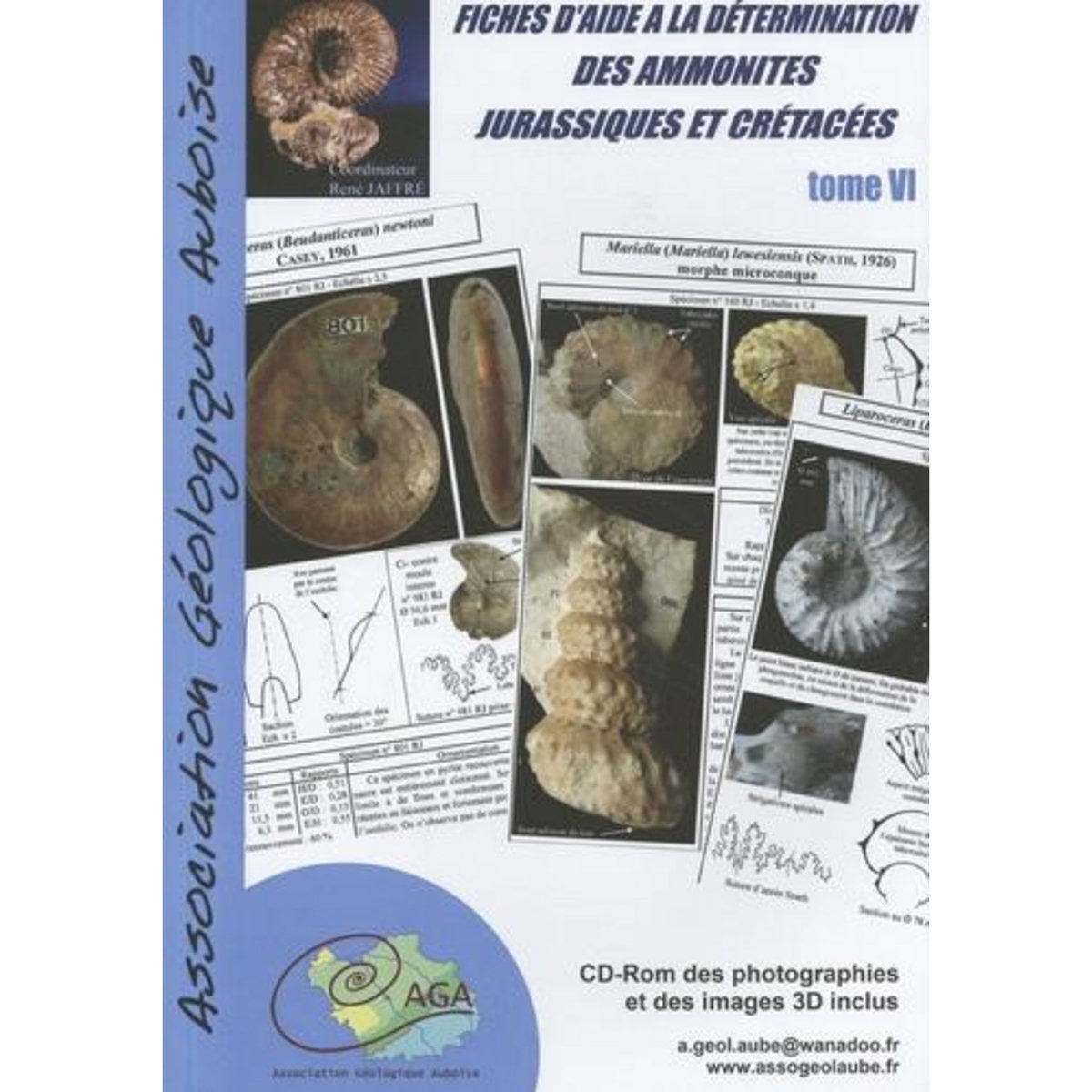FICHES D'AIDE A LA DETERMINATION DES AMMONITES JURASSIQUES ET CRETACEES. TOME 6, AVEC 1 CD-ROM, Jaffré René