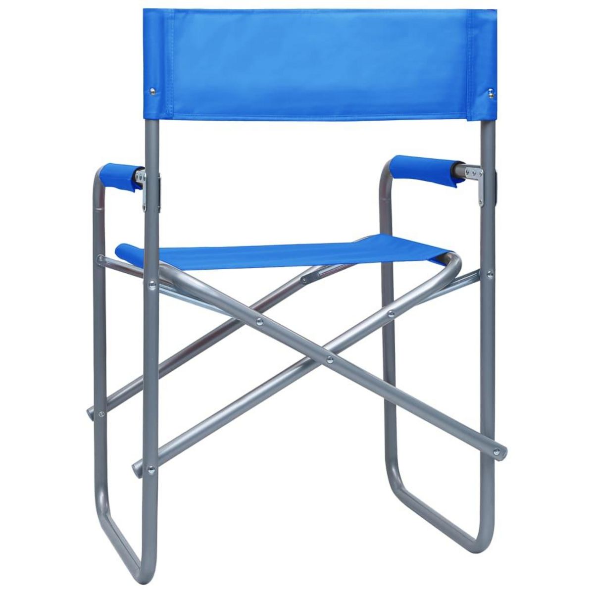 VIDAXL Chaises de metteur en scene lot de 2 Acier Bleu