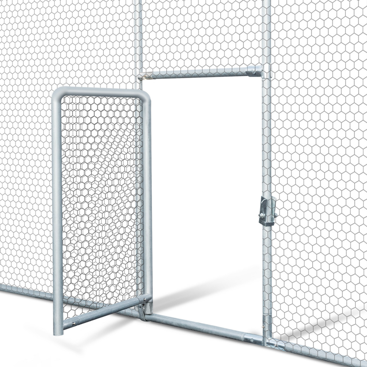 ID MARKET Enclos poulailler dôme 22,5 m² parc grillagé 3x7,5 M avec porte latérale