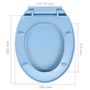 Voir la diapositive 6 : VIDAXL Siege de toilette a fermeture en douceur Bleu Ovale