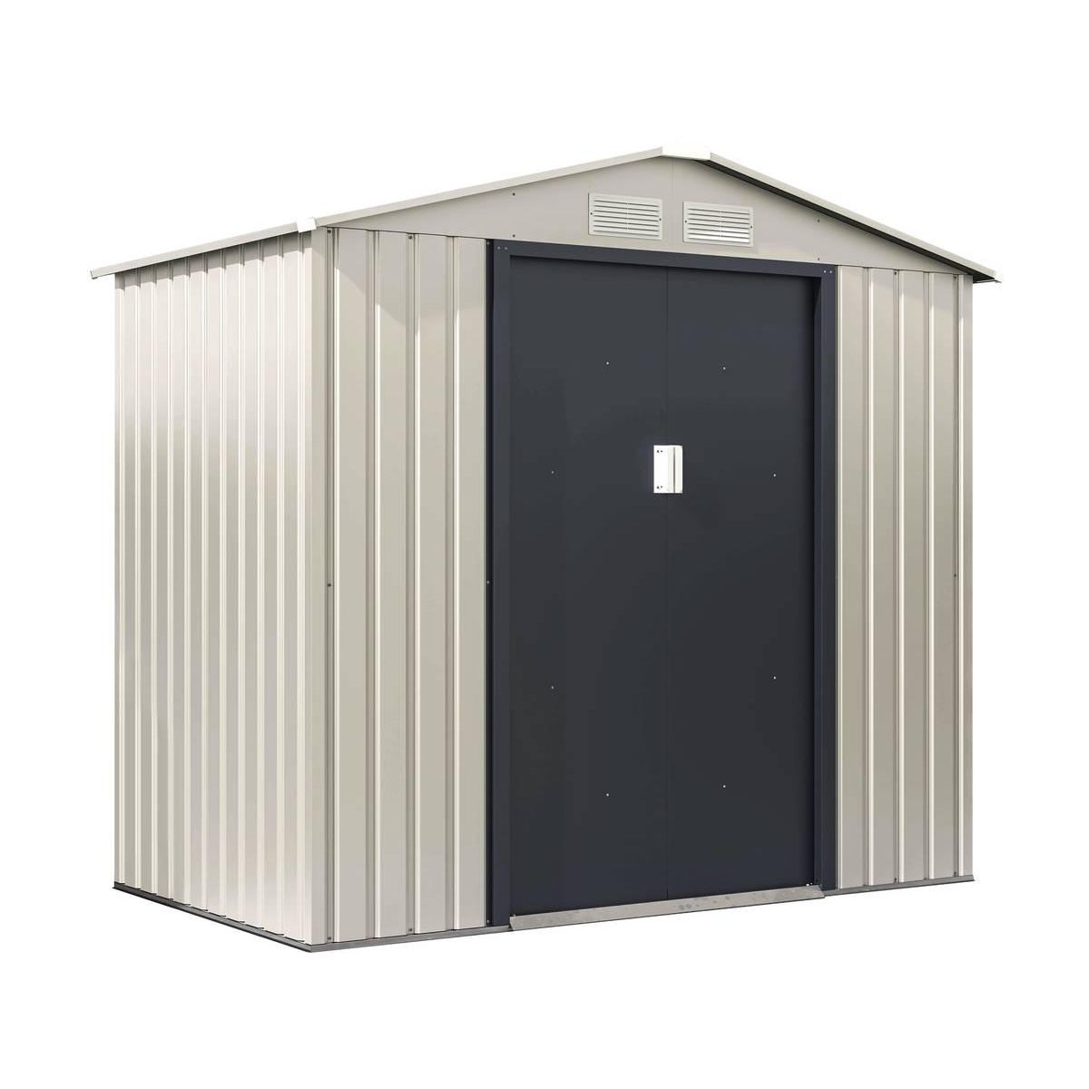 Habitat et Jardin Abri de jardin métal  Nebraska  - 4.07 m² - Beige/Gris anthracite