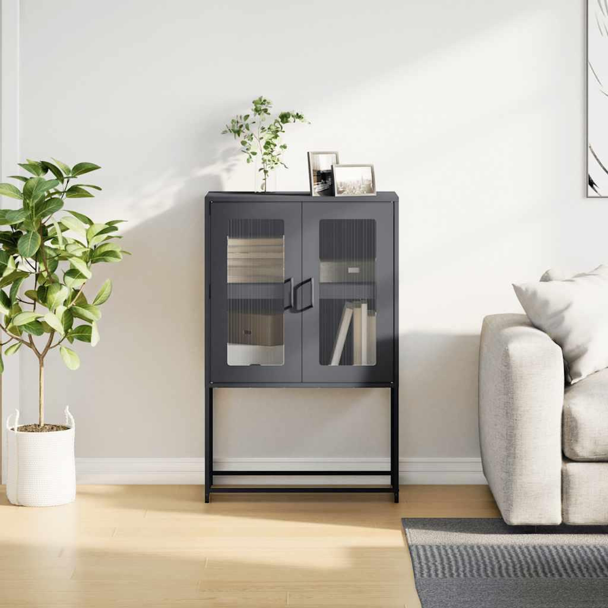 Voir la diapositive 4 : VIDAXL Buffet haut anthracite 68x39x107 cm acier