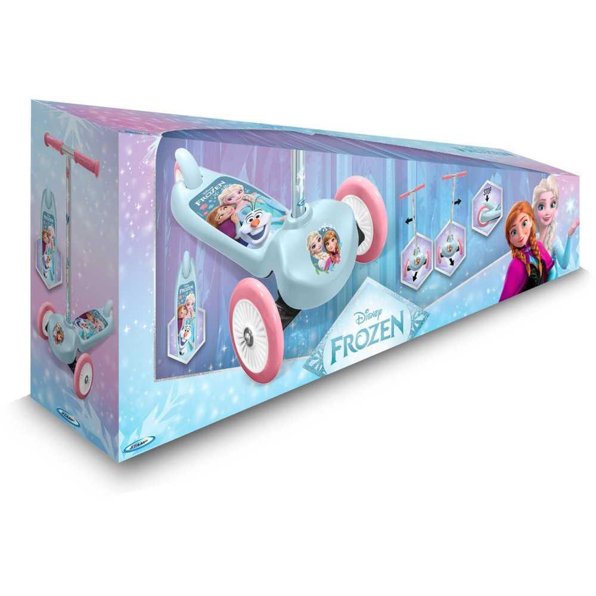 Voir la diapositive 5 : REINE DES NEIGES Trottinette enfant steering - LA REINE DES NEIGES - RN246045 - 3 roues - Bleu