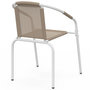 Voir la diapositive 4 : ID MARKET Lot de 6 chaises de jardin THELMA métal et textilène empilables blanc et beige