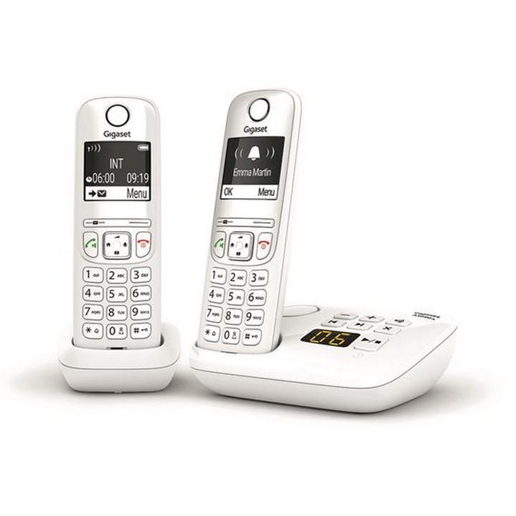 GIGASET Téléphone sans fil duo dect blanc avec répondeur - AS690ADUOW