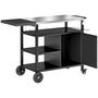 Voir la diapositive 2 : OUTSUNNY Desserte extérieure - desserte de jardin - 3 étagères, tablette rabattable, porte, plateau acier inox. housse