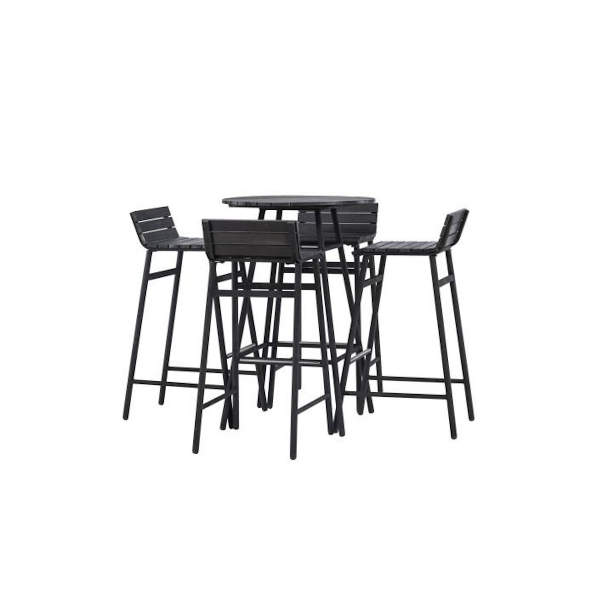Paris Prix Ensemble Table de Bar de Jardin & 4 Tabourets  Mexico  95cm Noir