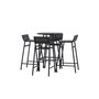 Voir la diapositive 3 : Paris Prix Ensemble Table de Bar de Jardin & 4 Tabourets  Mexico  95cm Noir