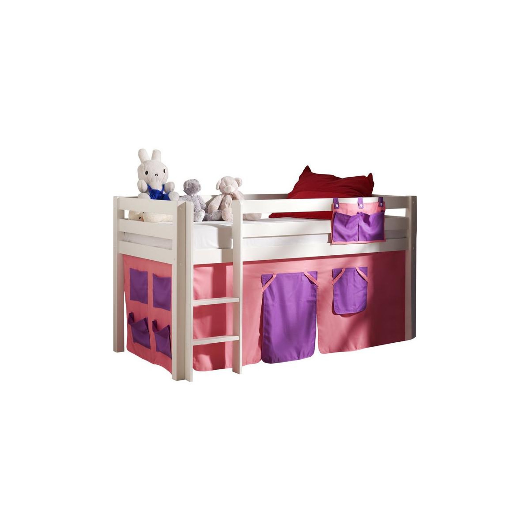Paris Prix Lit enfant  pino rose  90x200cm blanc