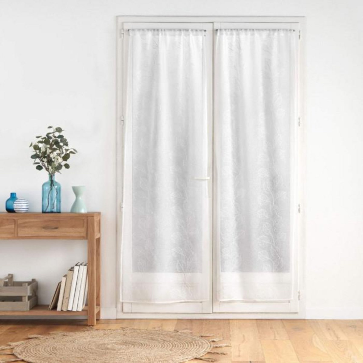 Paris Prix Paire de Voilages Passe-Tringle  Edenia  70x240cm Blanc