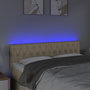 Voir la diapositive 3 : VIDAXL Tete de lit a LED Creme 160x7x78/88 cm Tissu