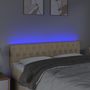 Voir la diapositive 3 : VIDAXL Tete de lit a LED Creme 160x7x78/88 cm Tissu