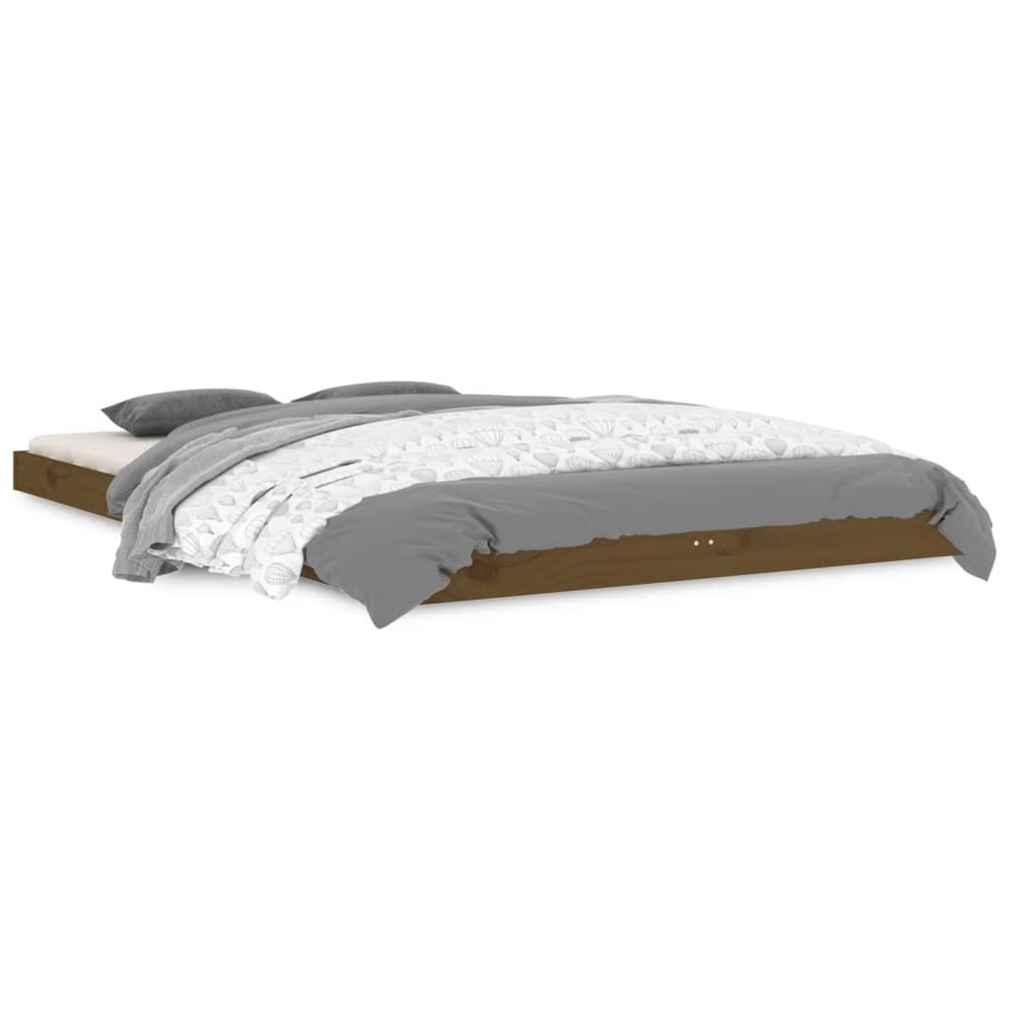 Voir la diapositive 2 : VIDAXL Cadre de lit sans matelas marron miel 120x190 cm
