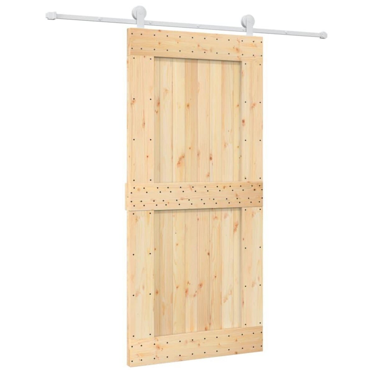 VIDAXL Porte coulissante et kit de quincaillerie 95x210 cm pin massif