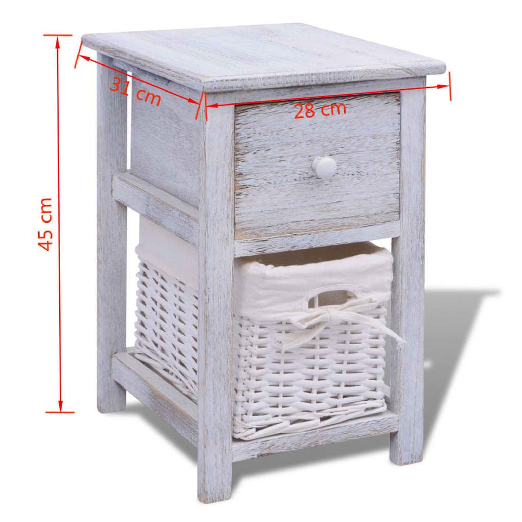 Voir la diapositive 6 : VIDAXL Table de chevet Bois Blanc