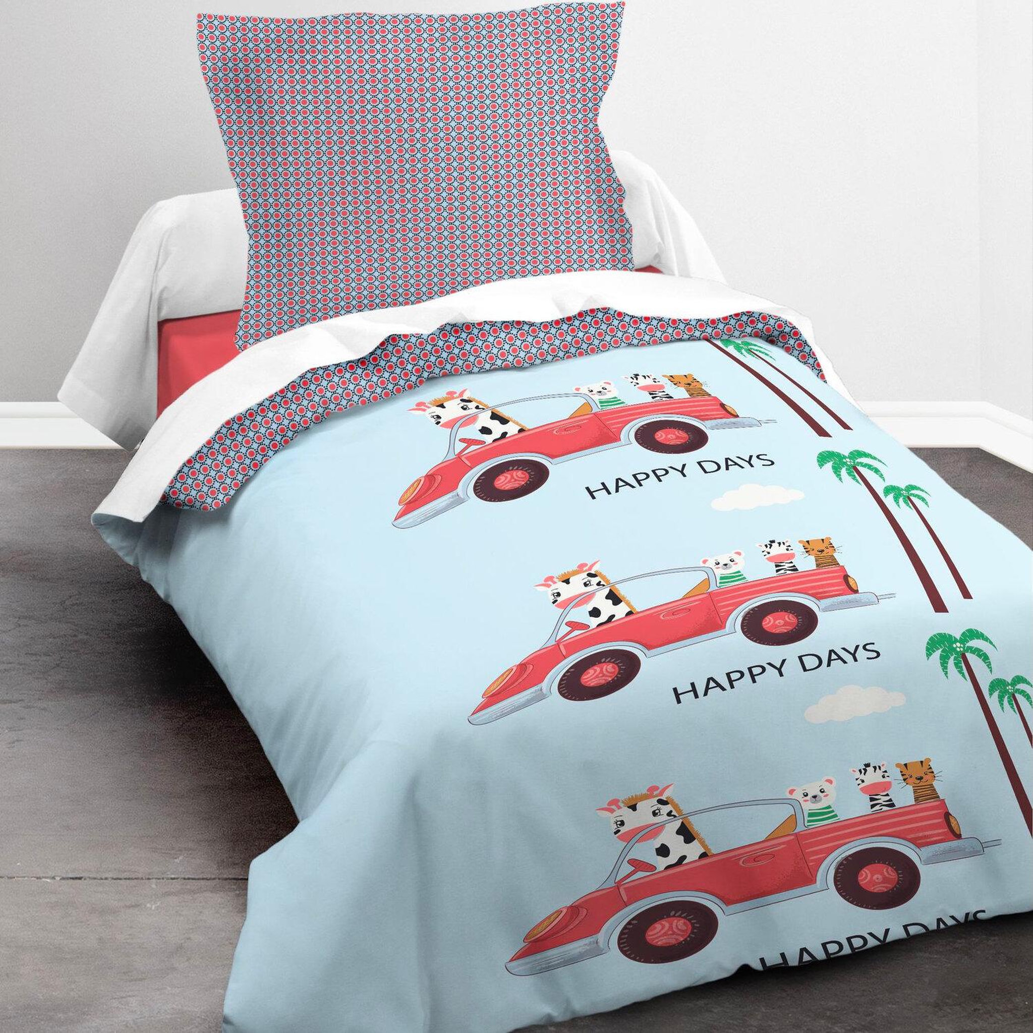Voir la diapositive 1 : Home collection Parure housse de couette 140x200cm 100%coton 57fils nice days