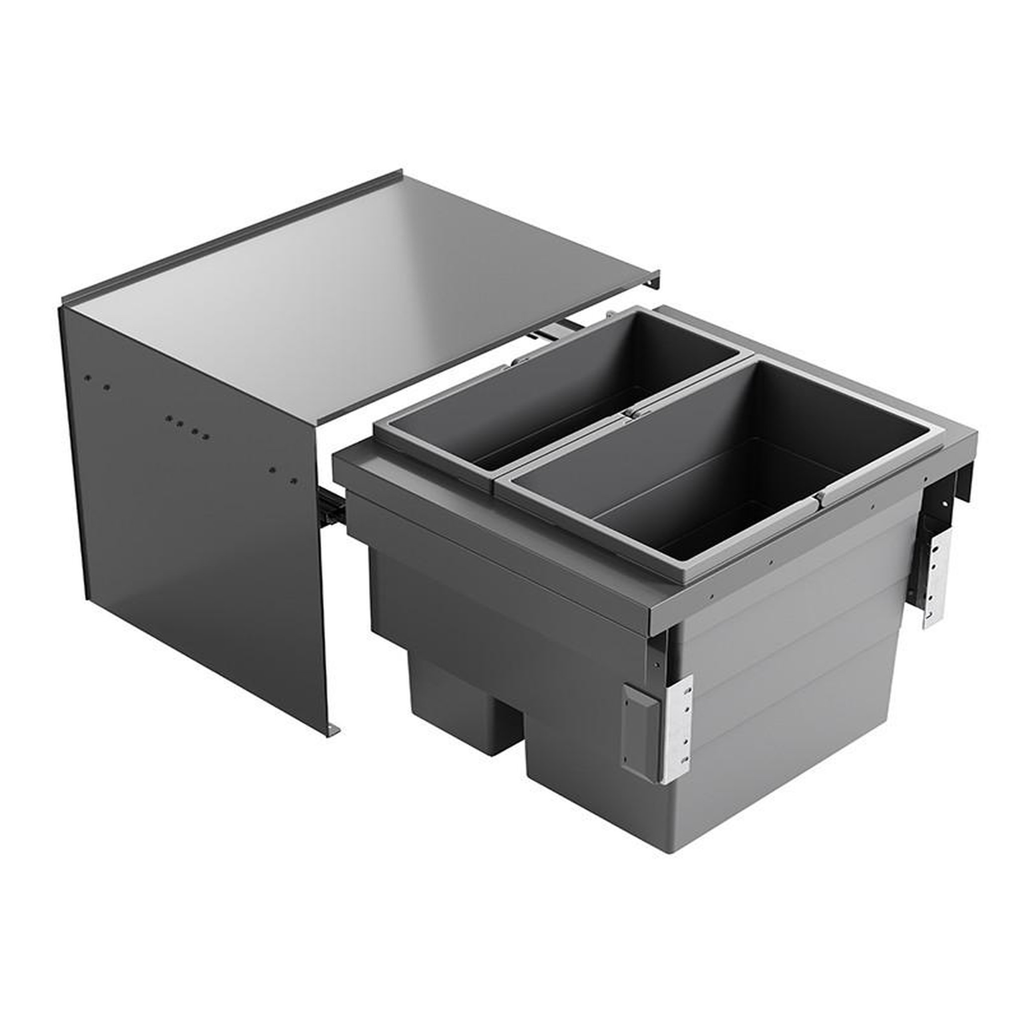 HAILO Poubelle encastrable 46l 2 bacs (28+18) as cargo aqua 750