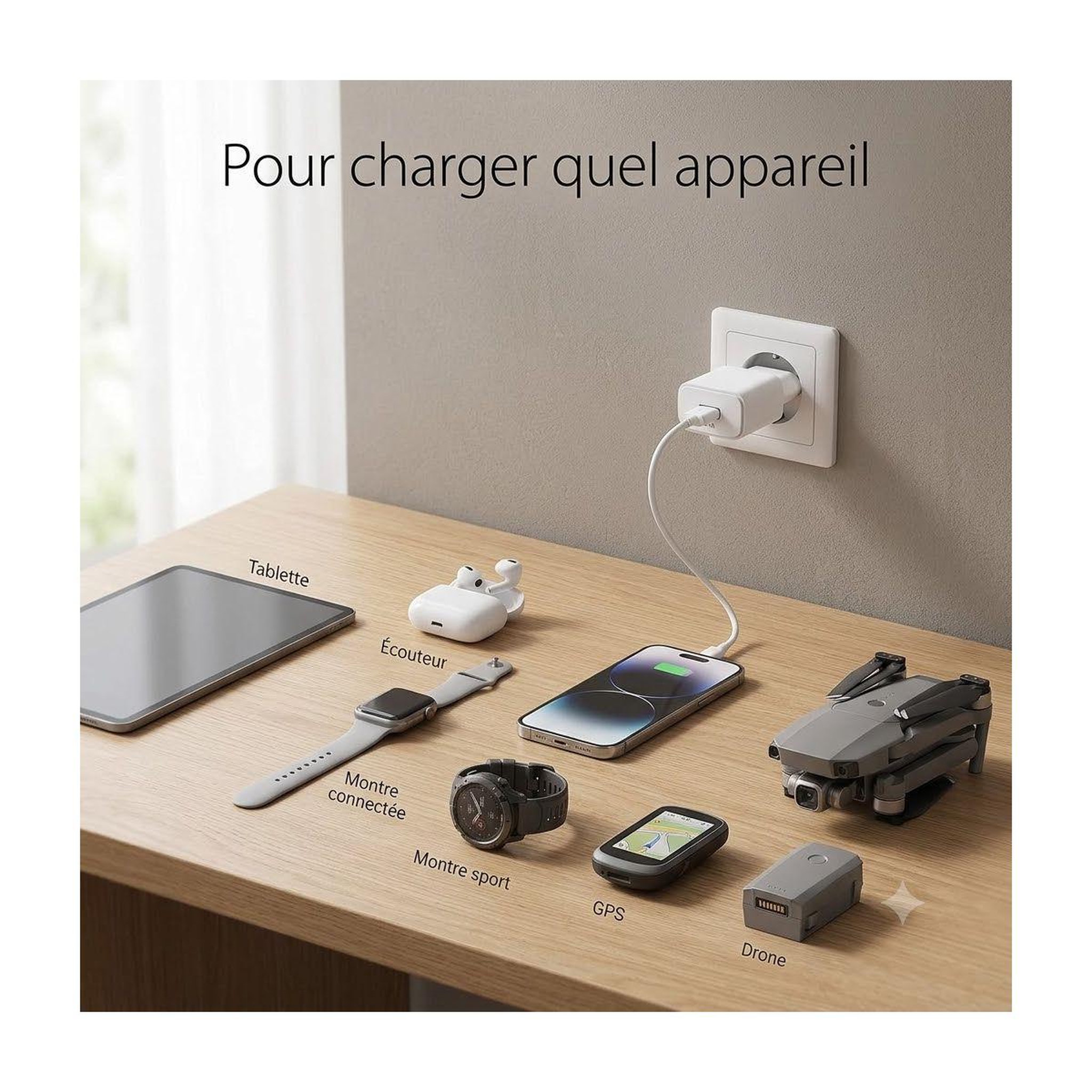 Voir la diapositive 4 : ESSENTIEL B Chargeur + câble 12w usb-a + câble lightning 1m blanc compatible iphone 17 16 15 pro max et samsung galaxy