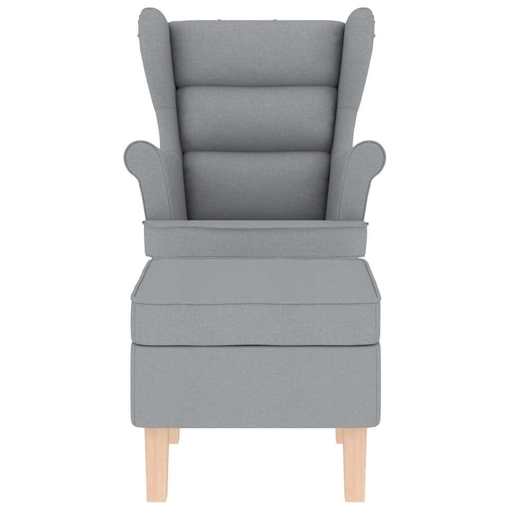 Voir la diapositive 4 : VIDAXL Chaise a bascule avec repose-pied Gris clair Tissu