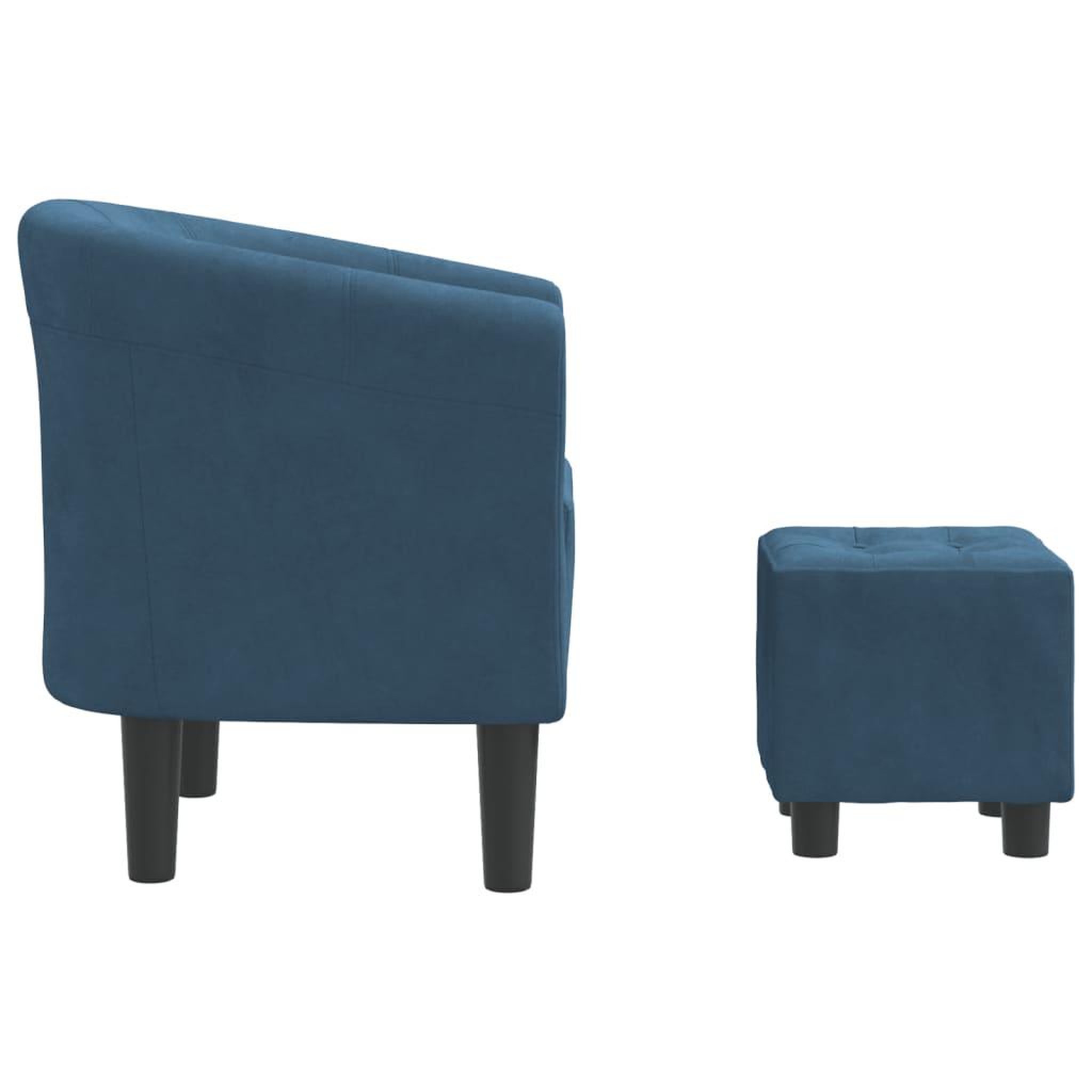 Voir la diapositive 4 : VIDAXL Chaise cabriolet avec repose-pied bleu fonce velours