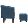 Voir la diapositive 4 : VIDAXL Chaise cabriolet avec repose-pied bleu fonce velours